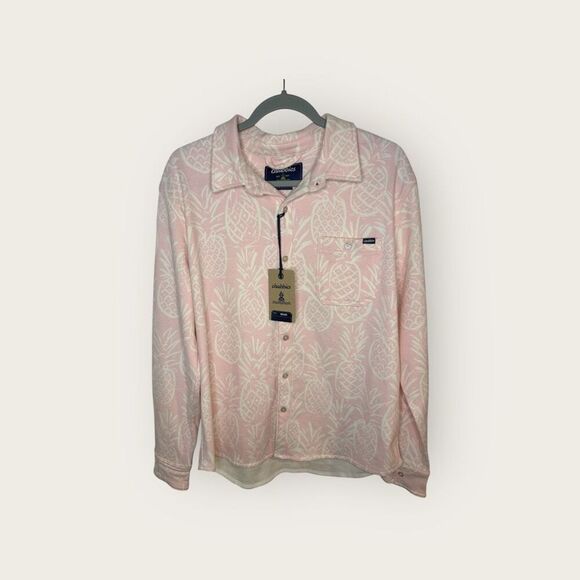 Chubbies Men’s The Thigh Napple Flannel Overshirt in Pink Size Medium NWT - Picture 1 of 6